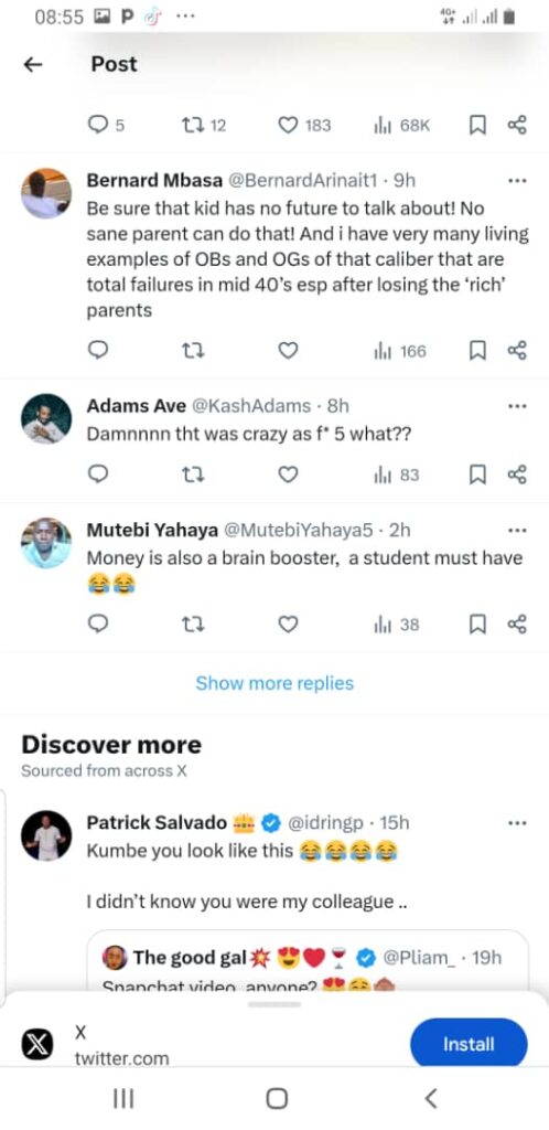 A parent sends 5M as pocket money to his secondary school child - post goes viral