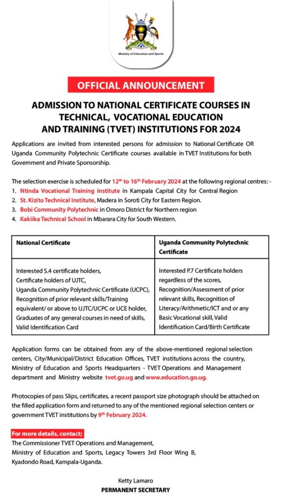 Applications for National Certificate Courses in TVET Institutions Now Open