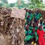 Classroom made of dry banana leaves shocks leaders